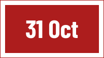 Red calendar displaying "31 Oct".