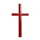 Red Christian cross on white background.