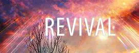 Colorful sky with "Revival" text and tree.