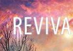 Colorful sky with "Revival" text and tree.
